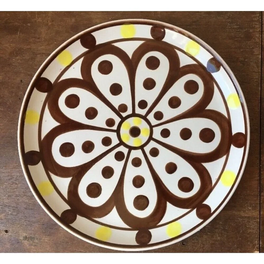 Vintage Platter Chop Plate Japanese Mid Century Artistic Stoneware Tosen Madres